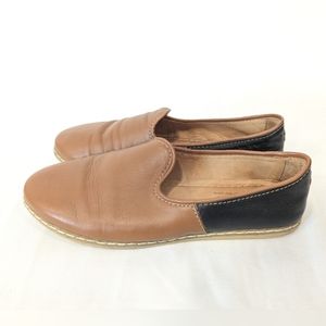 Charix Camel Black Handmade Leather Minimalist Loafers Mens Euro 43 / US 10-10.5